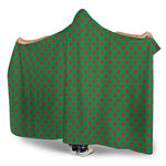 Green And Red Polka Dot Pattern Print Hooded Blanket