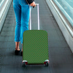 Green And Red Polka Dot Pattern Print Luggage Cover
