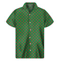 Green And Red Polka Dot Pattern Print Men's Short Sleeve Shirt