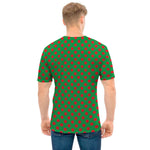 Green And Red Polka Dot Pattern Print Men's T-Shirt