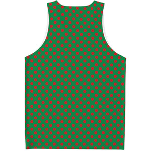 Green And Red Polka Dot Pattern Print Men's Tank Top