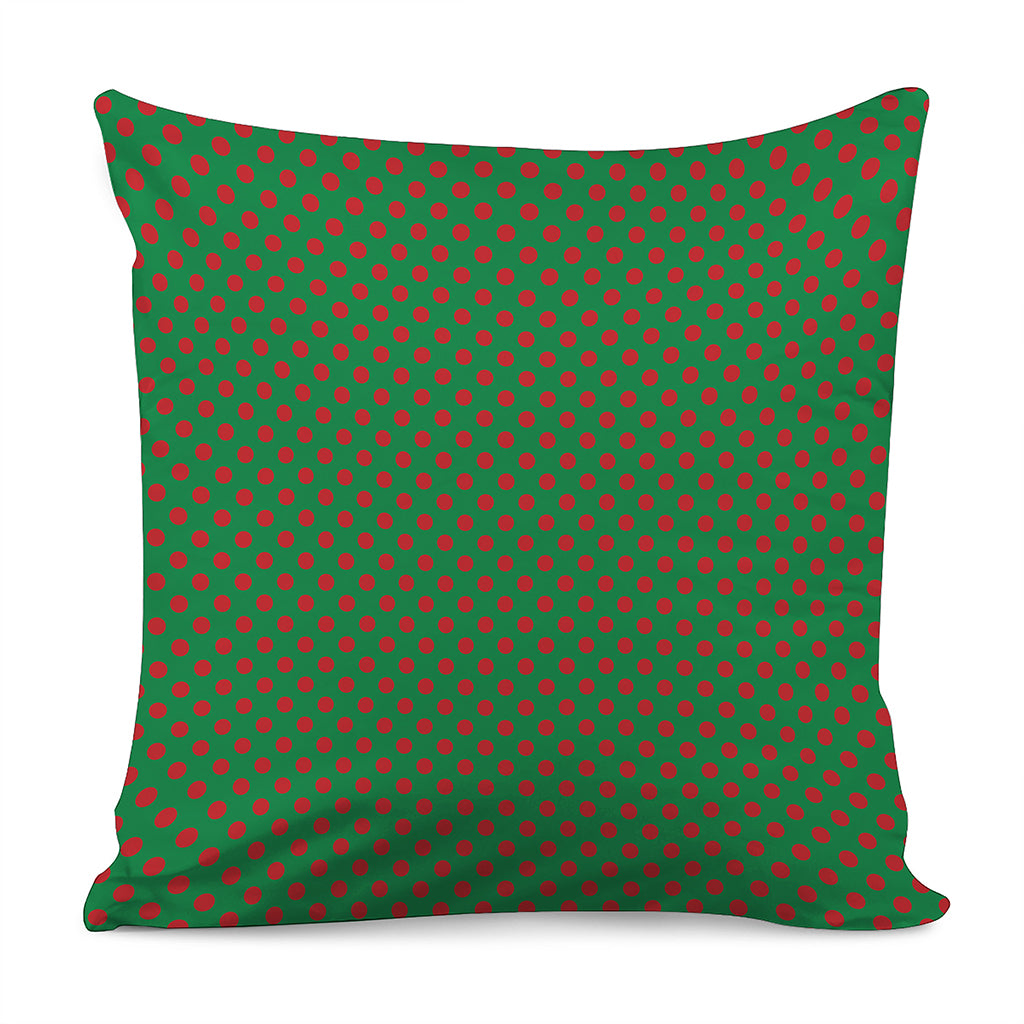 Green And Red Polka Dot Pattern Print Pillow Cover