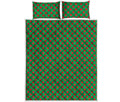 Green And Red Polka Dot Pattern Print Quilt Bed Set