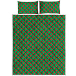 Green And Red Polka Dot Pattern Print Quilt Bed Set