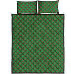 Green And Red Polka Dot Pattern Print Quilt Bed Set