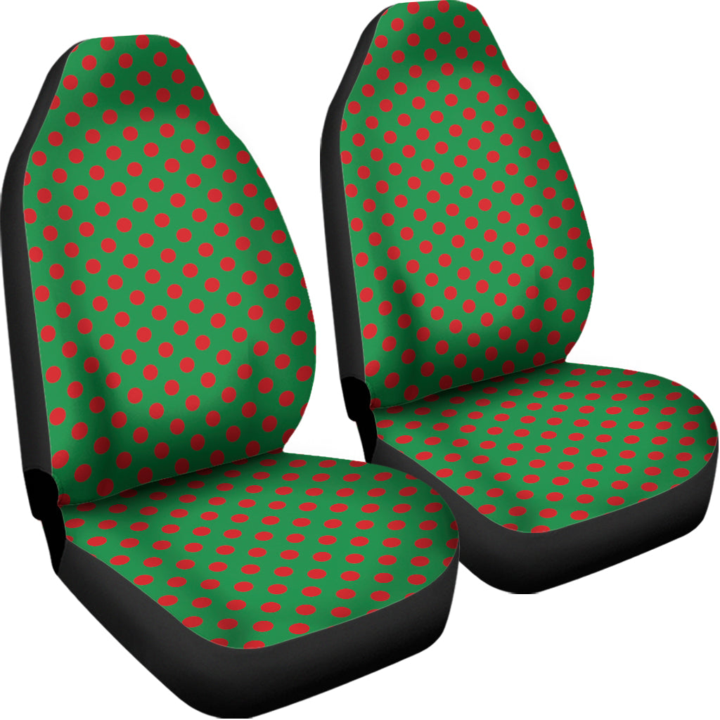 Green And Red Polka Dot Pattern Print Universal Fit Car Seat Covers