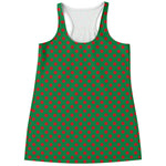 Green And Red Polka Dot Pattern Print Women's Racerback Tank Top