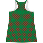 Green And Red Polka Dot Pattern Print Women's Racerback Tank Top