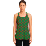 Green And Red Polka Dot Pattern Print Women's Racerback Tank Top
