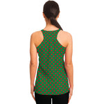 Green And Red Polka Dot Pattern Print Women's Racerback Tank Top