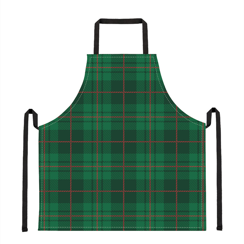Green And Red Stewart Tartan Print Apron