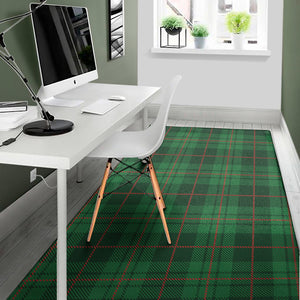 Green And Red Stewart Tartan Print Area Rug