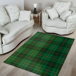 Green And Red Stewart Tartan Print Area Rug