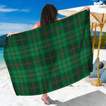Green And Red Stewart Tartan Print Beach Sarong Wrap