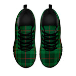 Green And Red Stewart Tartan Print Black Sneakers