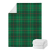 Green And Red Stewart Tartan Print Blanket