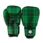 Green And Red Stewart Tartan Print Boxing Gloves