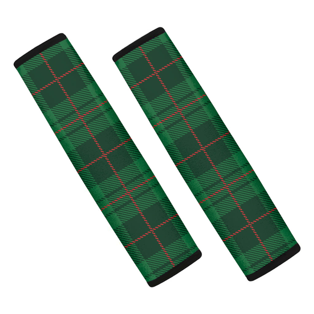 Green And Red Stewart Tartan Print Car Seat Belt Covers