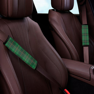 Green And Red Stewart Tartan Print Car Seat Belt Covers