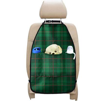 Green And Red Stewart Tartan Print Car Seat Organizers