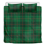 Green And Red Stewart Tartan Print Duvet Cover Bedding Set