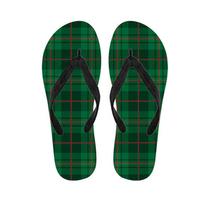 Green And Red Stewart Tartan Print Flip Flops