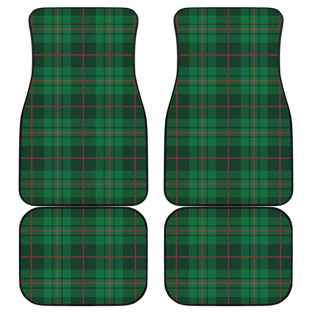 Green And Red Stewart Tartan Print Front and Back Car Floor Mats