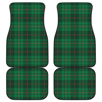 Green And Red Stewart Tartan Print Front and Back Car Floor Mats