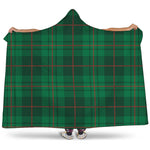 Green And Red Stewart Tartan Print Hooded Blanket