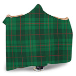 Green And Red Stewart Tartan Print Hooded Blanket