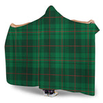 Green And Red Stewart Tartan Print Hooded Blanket