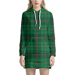 Green And Red Stewart Tartan Print Hoodie Dress