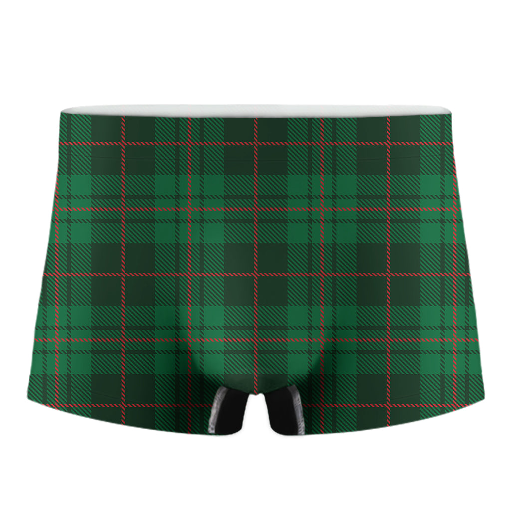 Green And Red Stewart Tartan Print Men's Boxer Briefs