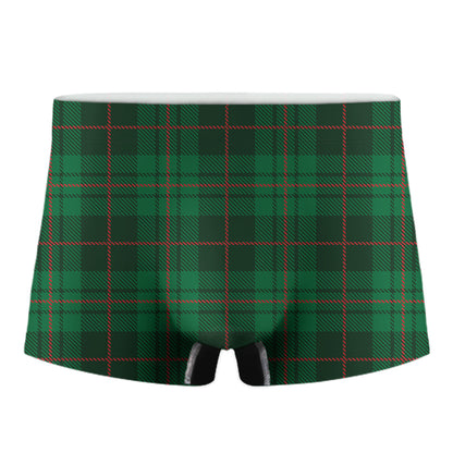 Green And Red Stewart Tartan Print Men's Boxer Briefs