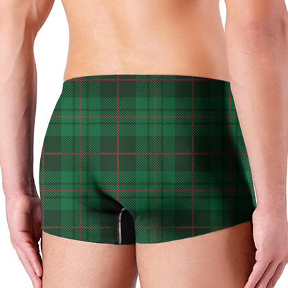 Green And Red Stewart Tartan Print Men's Boxer Briefs
