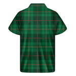 Green And Red Stewart Tartan Print Men's Short Sleeve Shirt