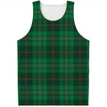 Green And Red Stewart Tartan Print Men's Tank Top
