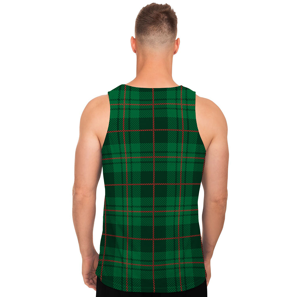 Green And Red Stewart Tartan Print Men's Tank Top