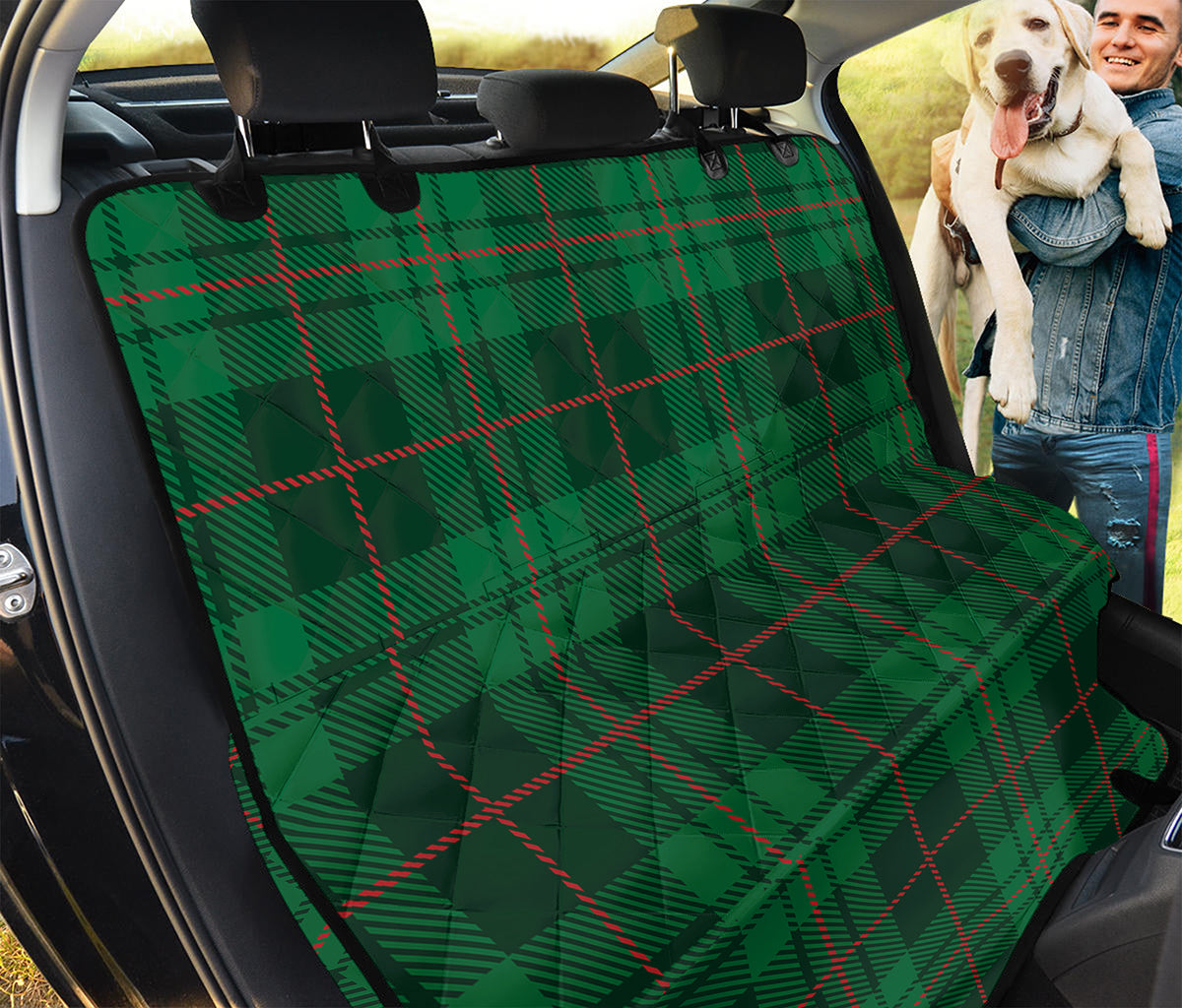 Green And Red Stewart Tartan Print Pet Car Back Seat Cover