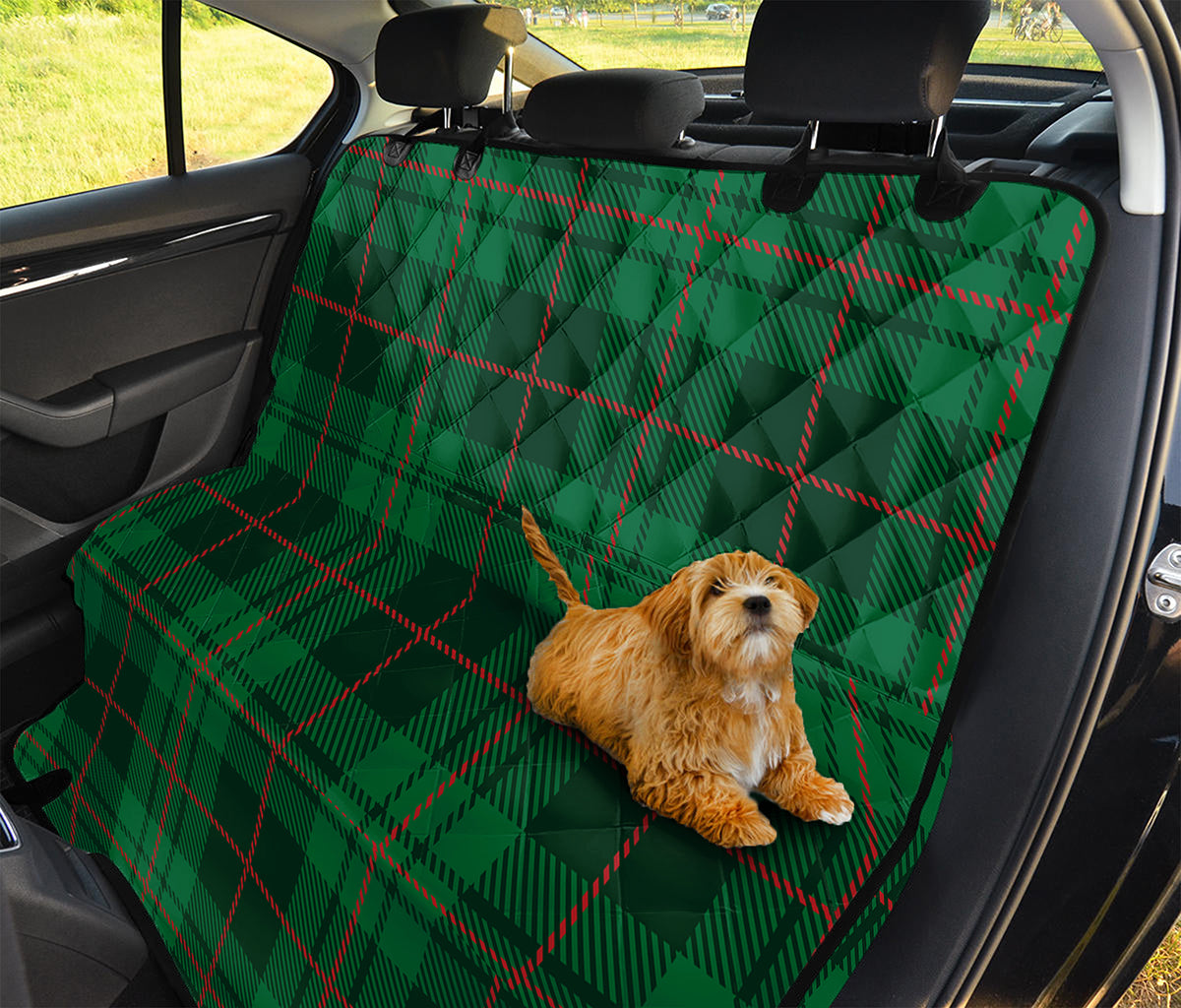 Green And Red Stewart Tartan Print Pet Car Back Seat Cover