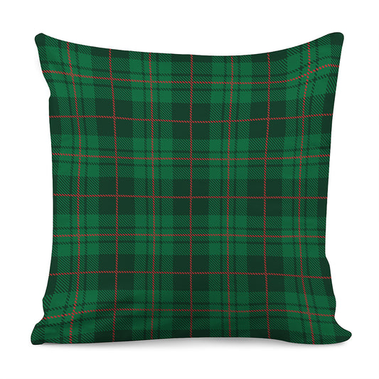 Green And Red Stewart Tartan Print Pillow Cover