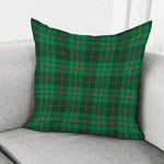 Green And Red Stewart Tartan Print Pillow Cover