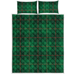 Green And Red Stewart Tartan Print Quilt Bed Set