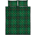 Green And Red Stewart Tartan Print Quilt Bed Set