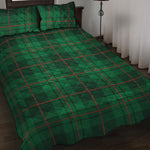 Green And Red Stewart Tartan Print Quilt Bed Set