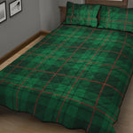 Green And Red Stewart Tartan Print Quilt Bed Set