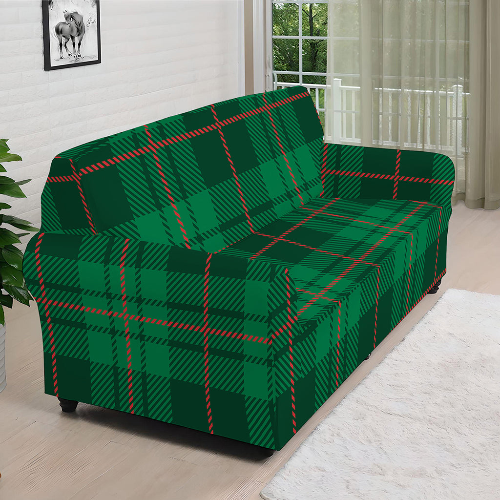 Green And Red Stewart Tartan Print Sofa Cover