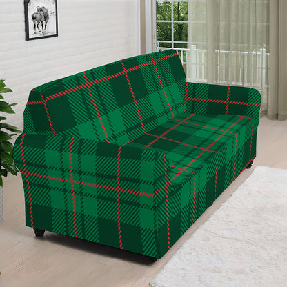 Green And Red Stewart Tartan Print Sofa Cover