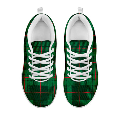 Green And Red Stewart Tartan Print White Sneakers
