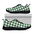 Green And White Buffalo Check Print Black Running Shoes